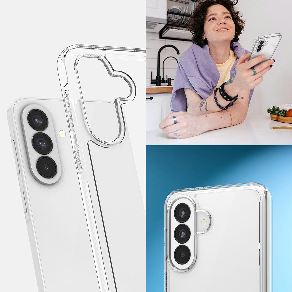 Handyhülle für Galaxy A37 5G, Spigen Ultra Hybrid, Transparent