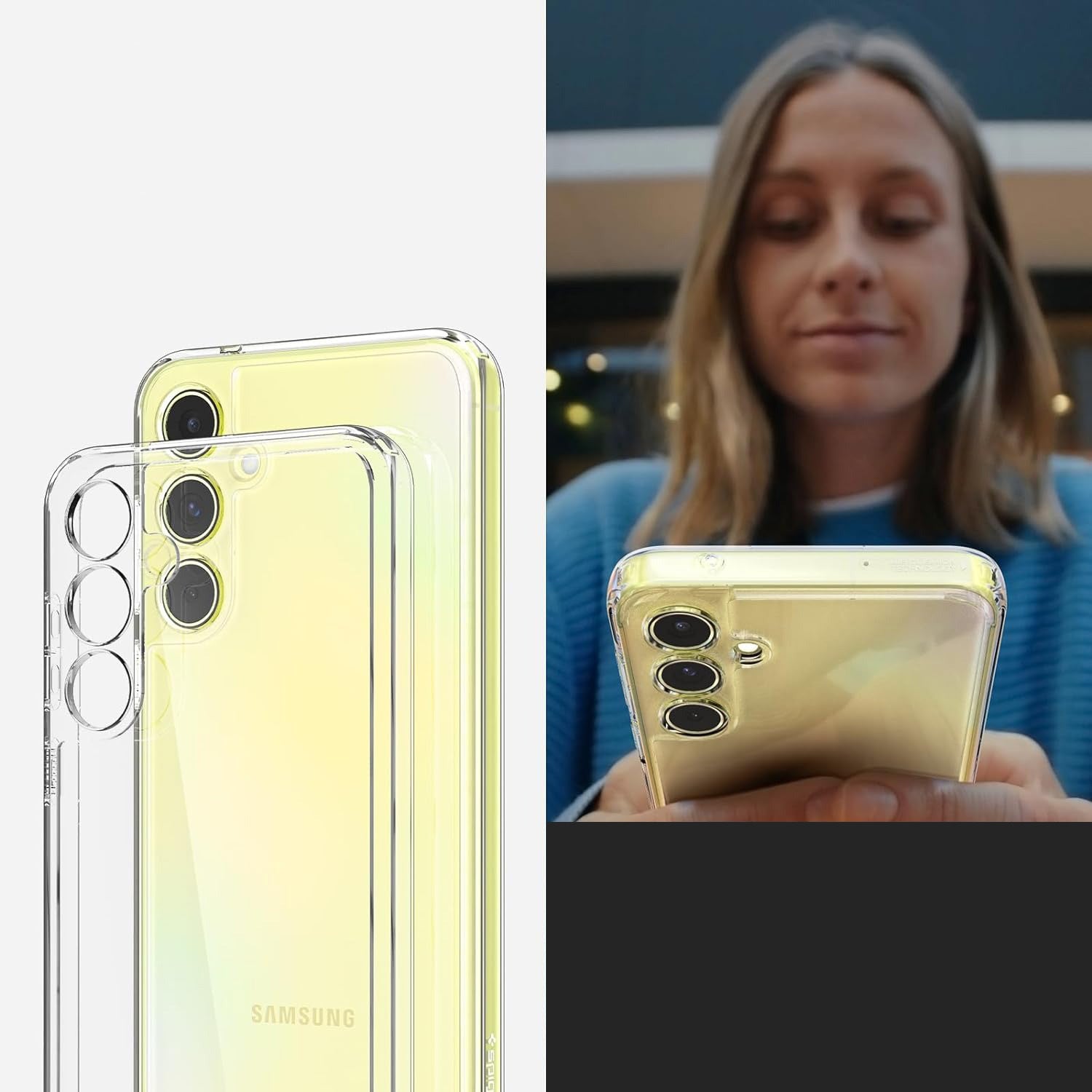 Schutzhülle für Galaxy A55 5G, Spigen Ultra Hybrid, Transparent