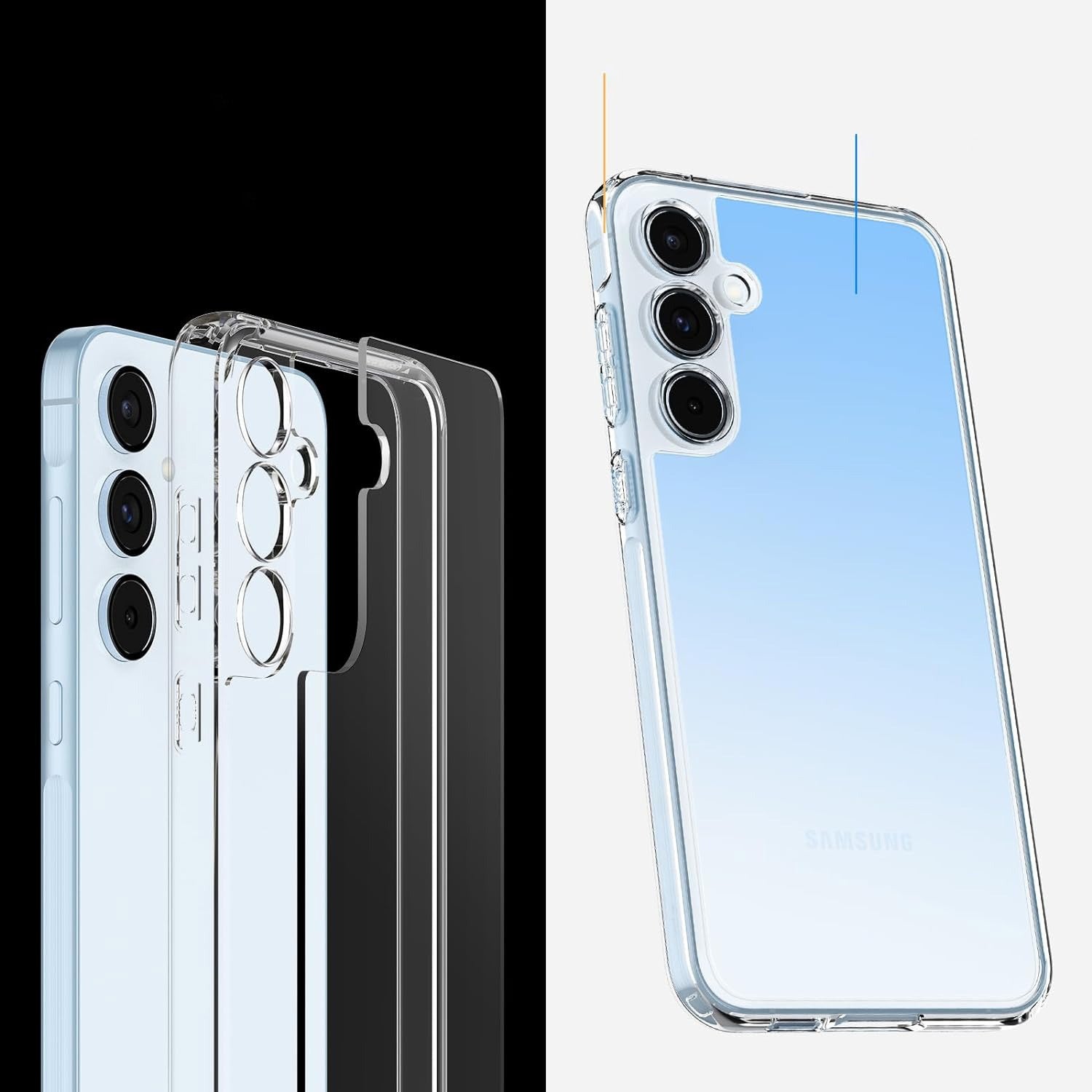 Schutzhülle für Galaxy A55 5G, Spigen Ultra Hybrid, Transparent