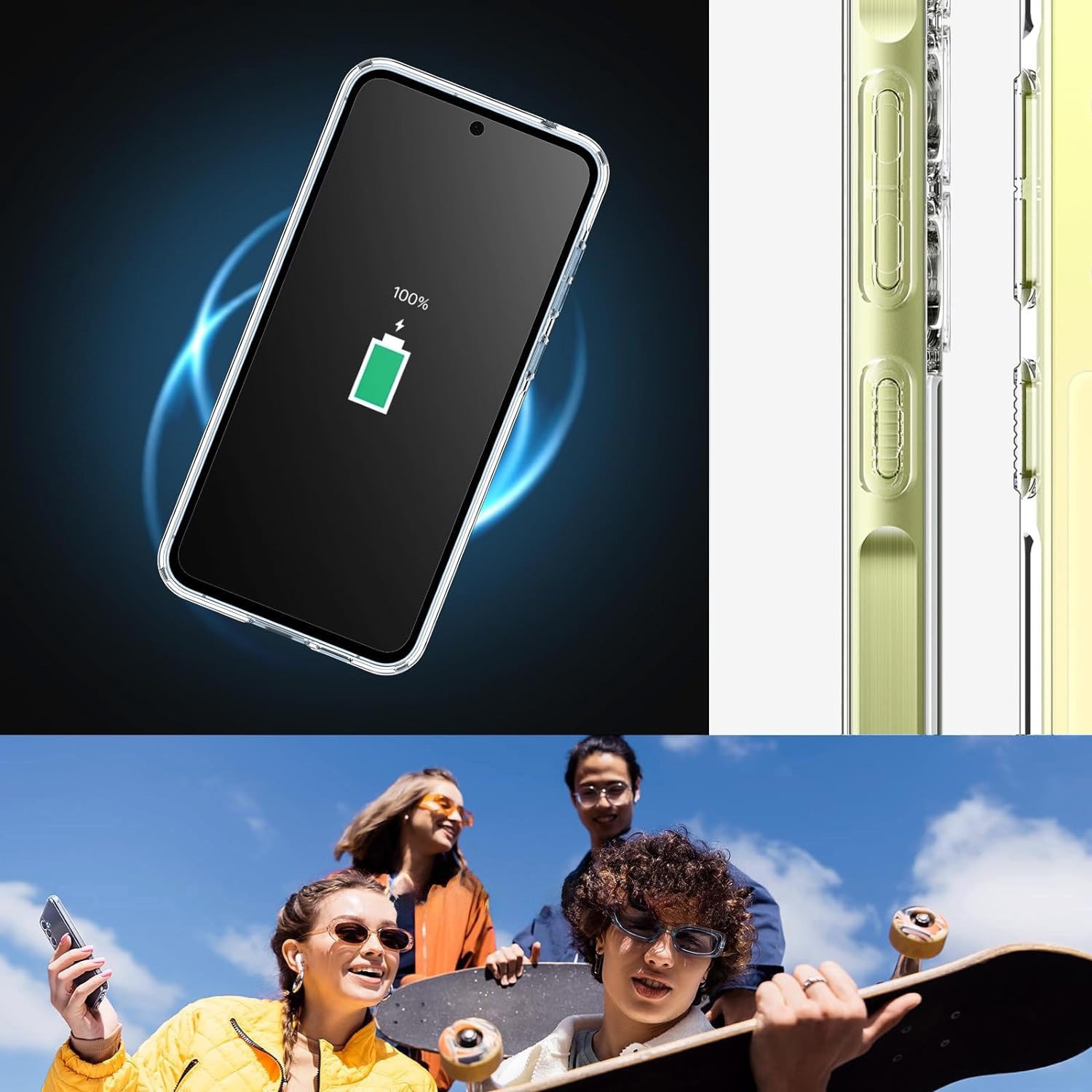 Schutzhülle für Galaxy A55 5G, Spigen Ultra Hybrid, Transparent