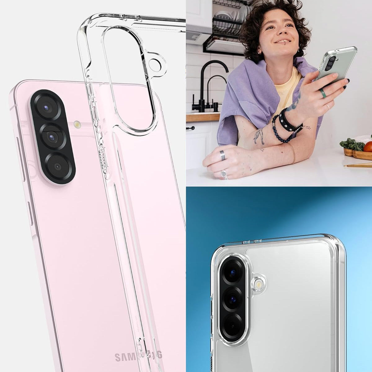Handyhülle für Galaxy A56 5G, Spigen Ultra Hybrid, Transparent