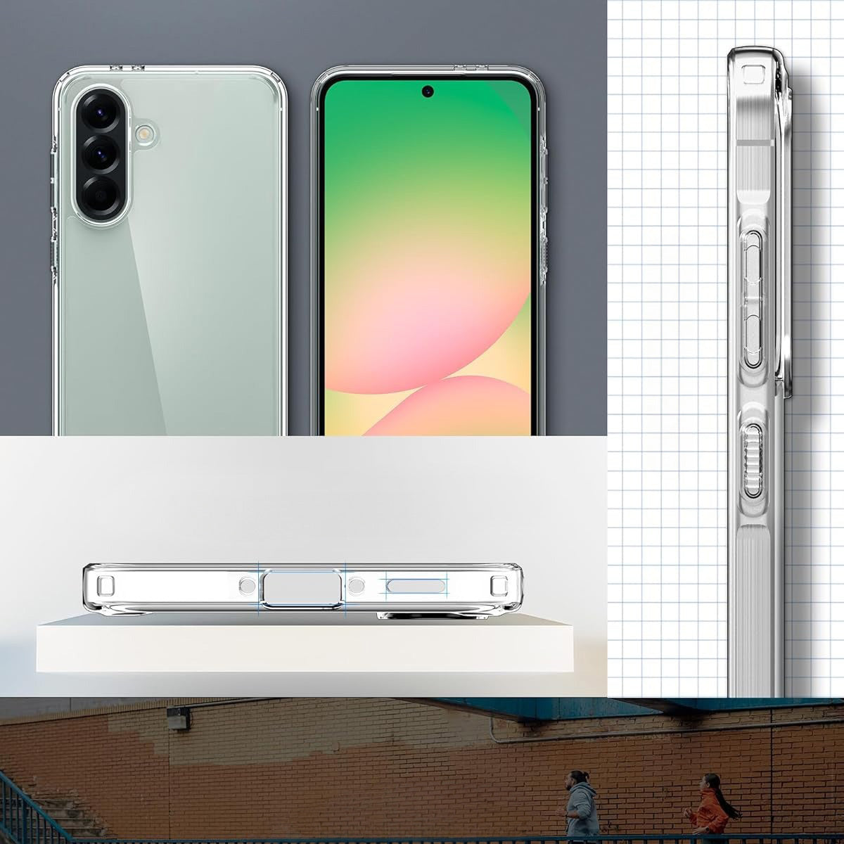 Handyhülle für Galaxy A56 5G, Spigen Ultra Hybrid, Transparent