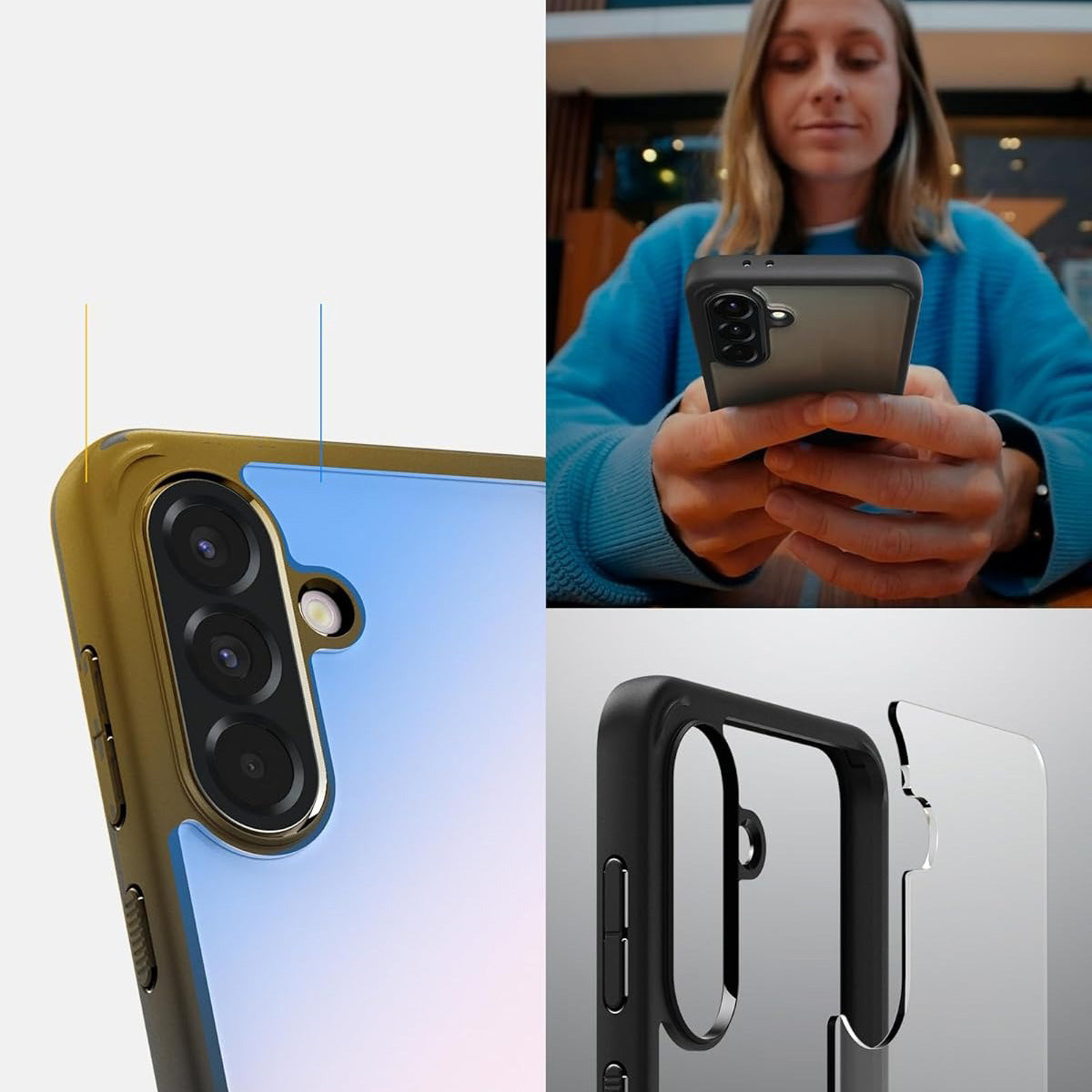 Handyhülle für Galaxy A56 5G, Spigen Ultra Hybrid, Transparent-Schwarz