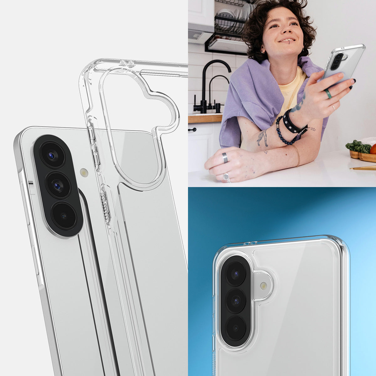 Handyhülle für Galaxy A57 5G, Spigen Ultra Hybrid, Transparent