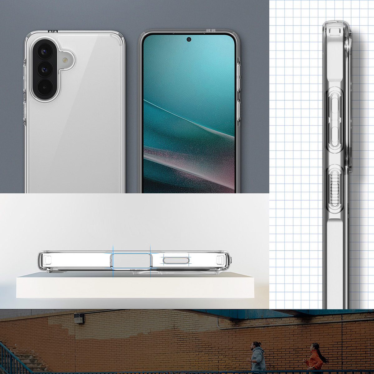 Handyhülle für Galaxy A57 5G, Spigen Ultra Hybrid, Transparent