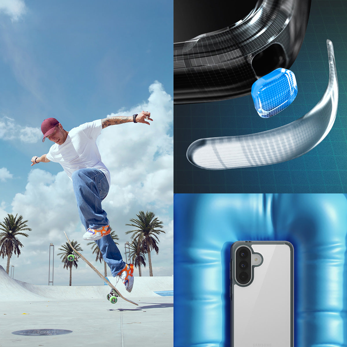 Handyhülle für Galaxy A57 5G, Spigen Ultra Hybrid, Transparent-Rauchfarben