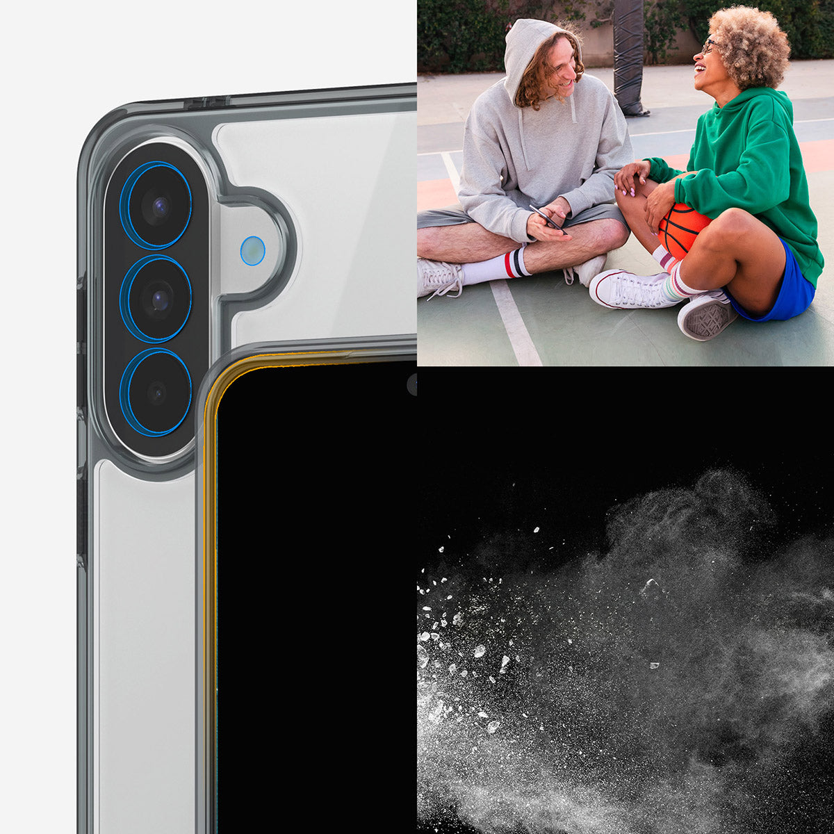 Handyhülle für Galaxy A57 5G, Spigen Ultra Hybrid, Transparent-Rauchfarben