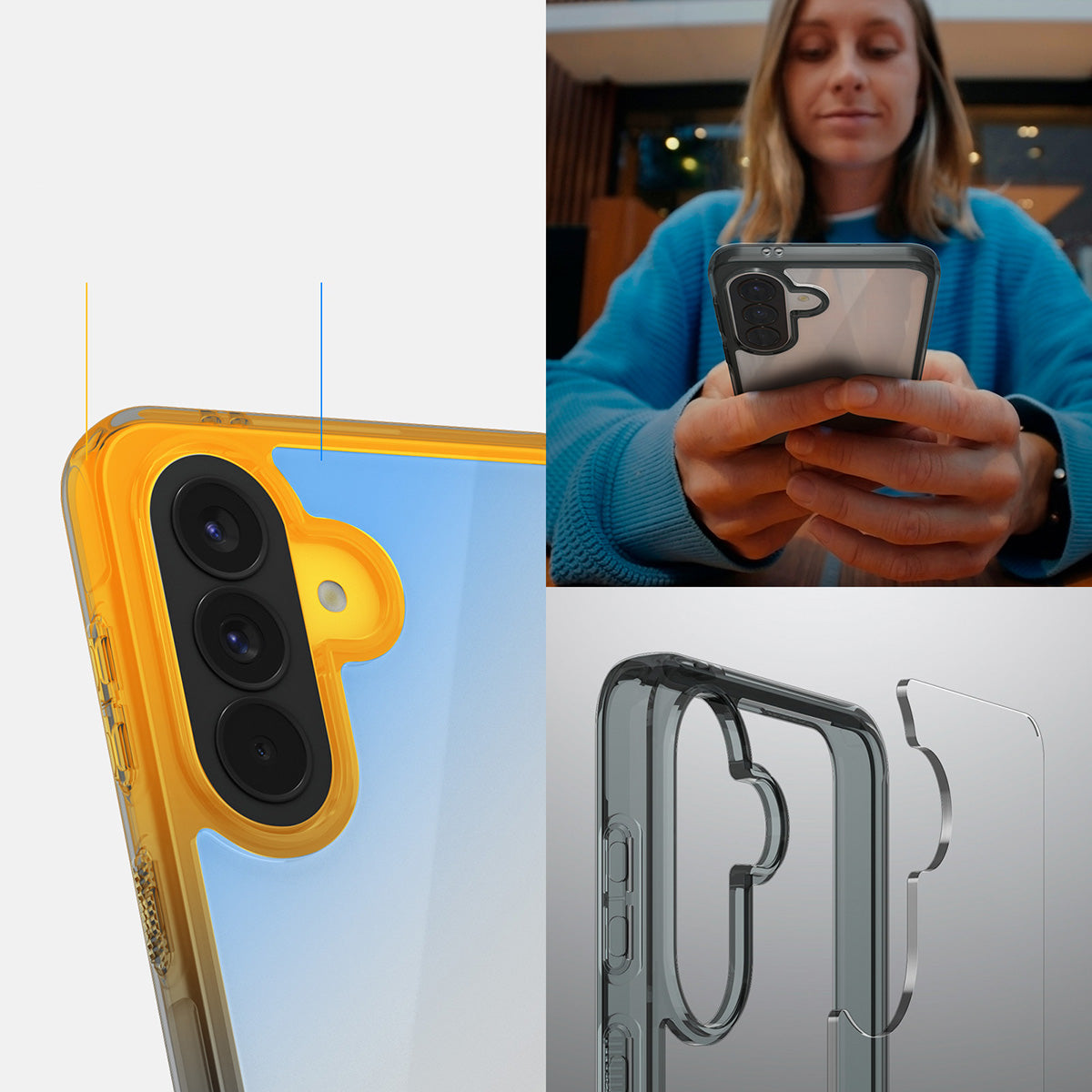 Handyhülle für Galaxy A57 5G, Spigen Ultra Hybrid, Transparent-Rauchfarben