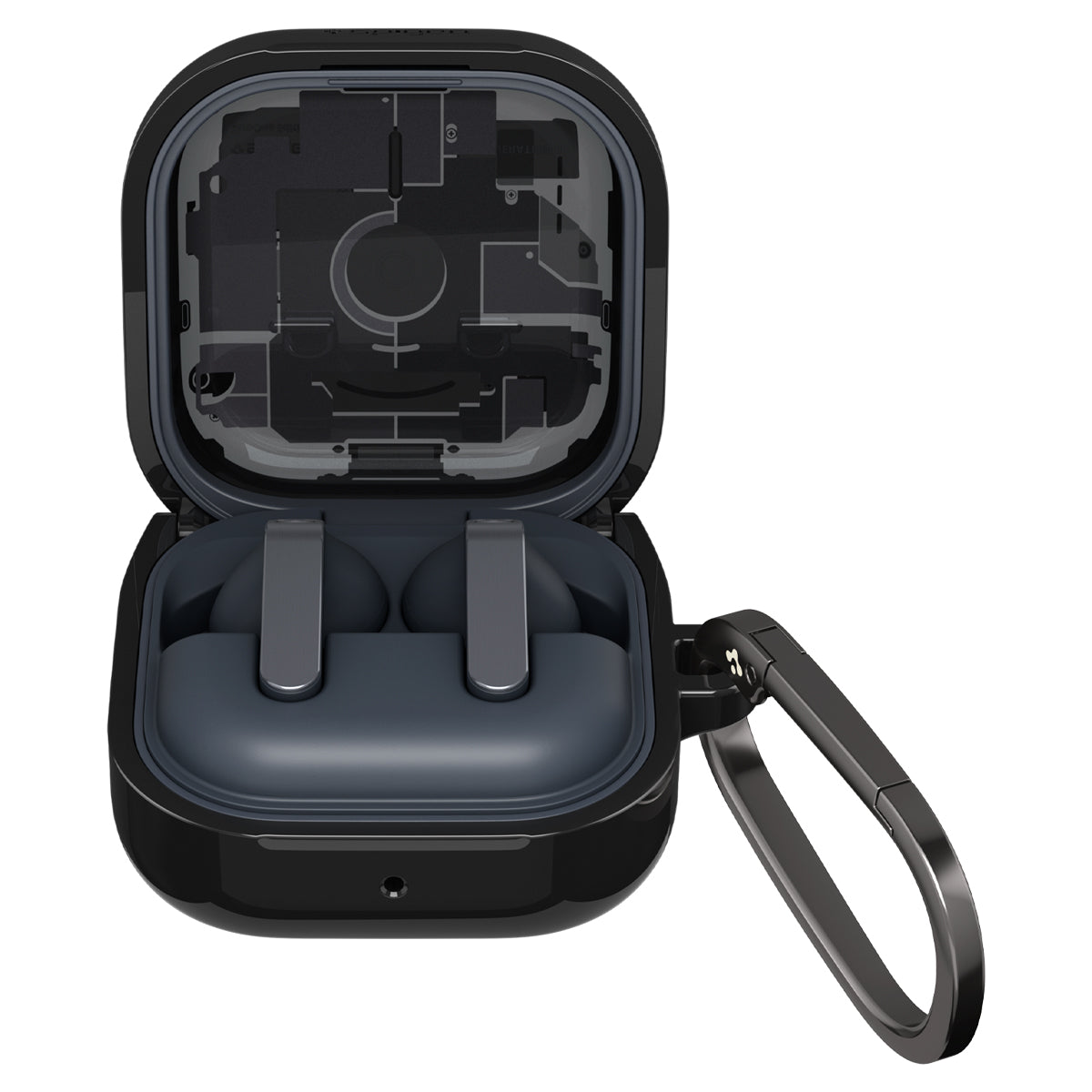 Schutzhülle für Galaxy Buds 4 / 4 Pro, Spigen Ultra Hybrid, Rauchfarben-Grau (Zero One)