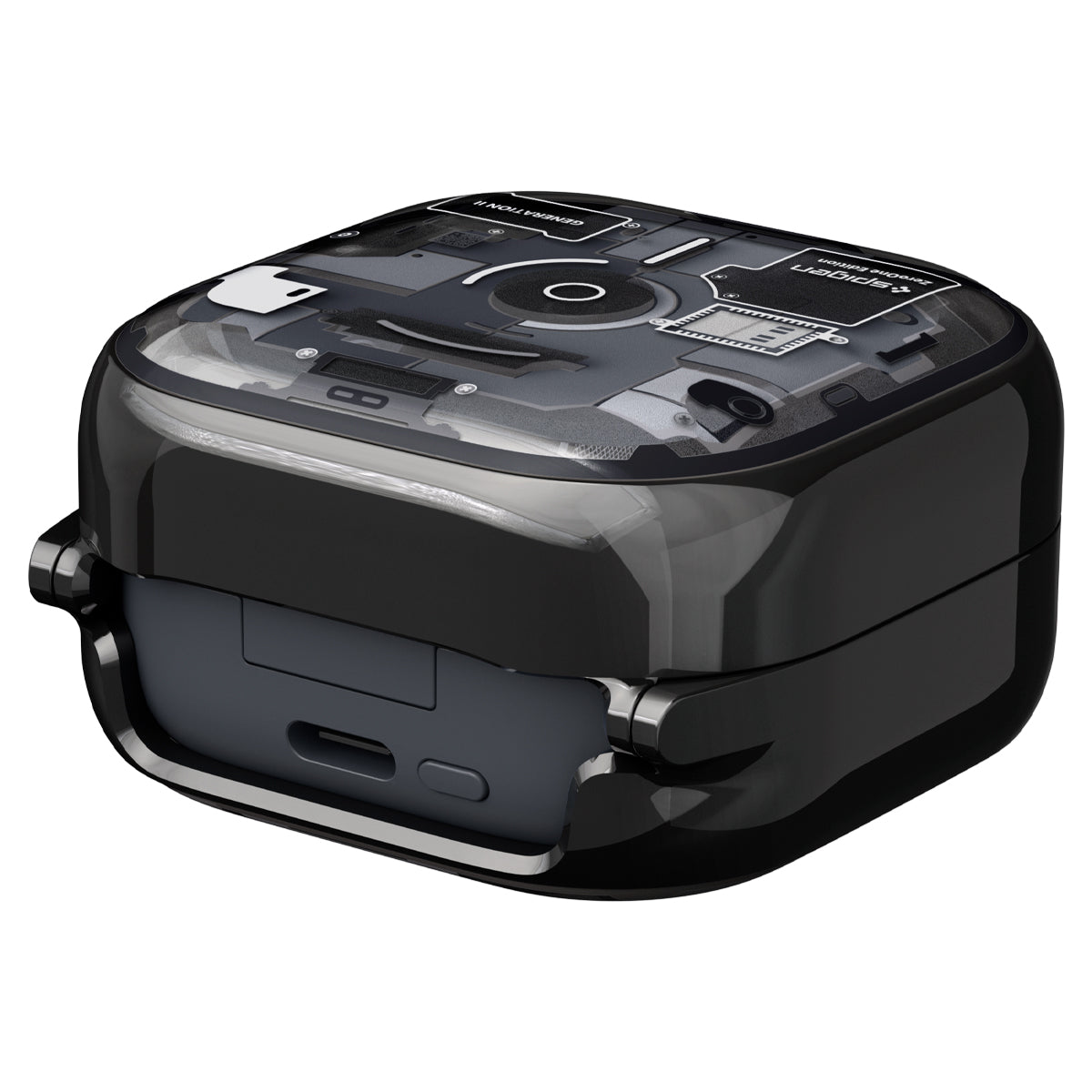 Schutzhülle für Galaxy Buds 4 / 4 Pro, Spigen Ultra Hybrid, Rauchfarben-Grau (Zero One)