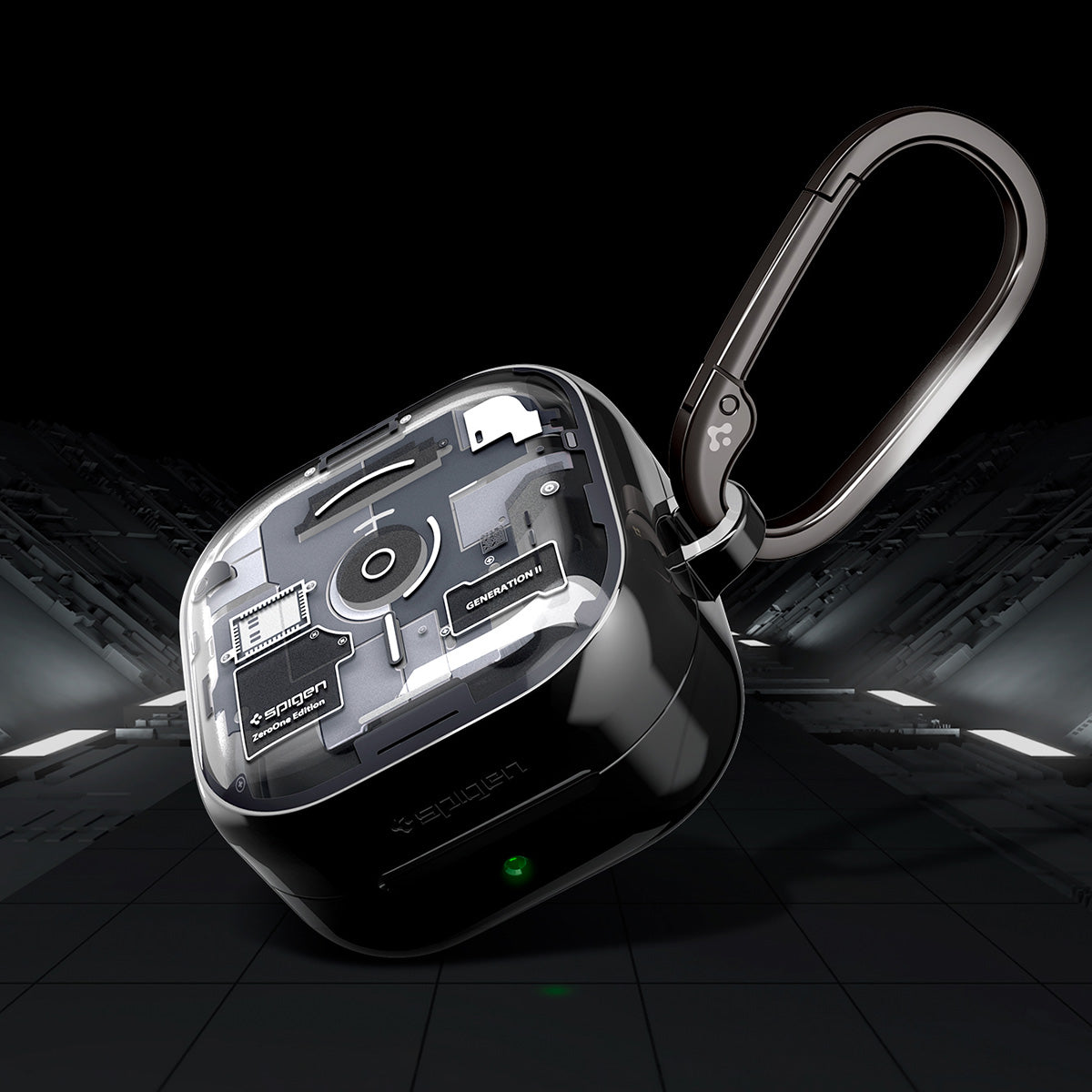 Schutzhülle für Galaxy Buds 4 / 4 Pro, Spigen Ultra Hybrid, Rauchfarben-Grau (Zero One)