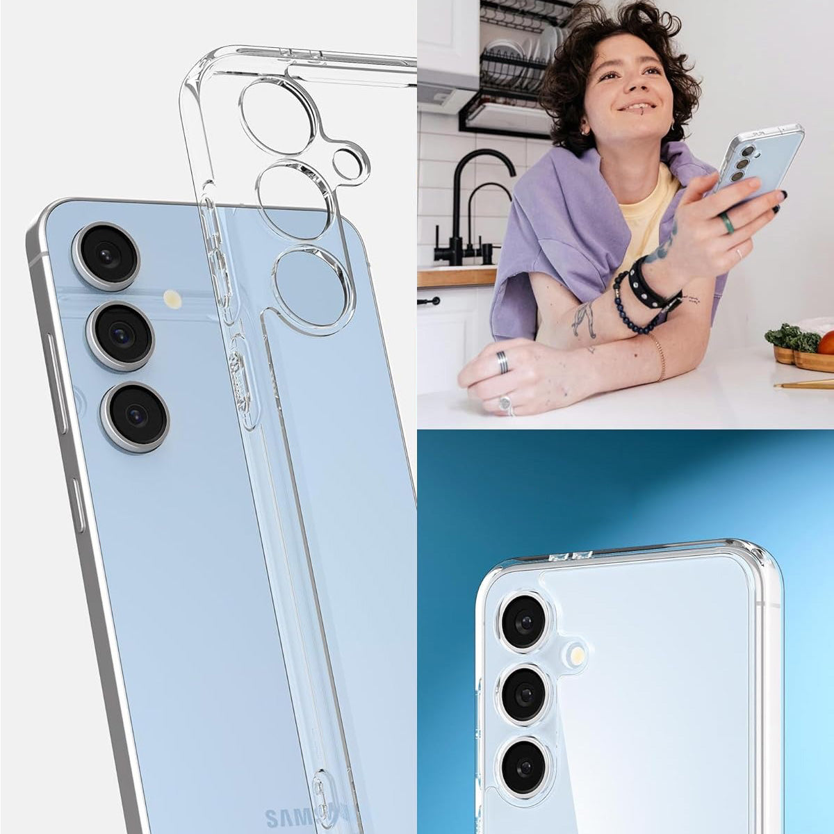 Handyhülle für Galaxy S24 FE, Spigen Ultra Hybrid, Transparent