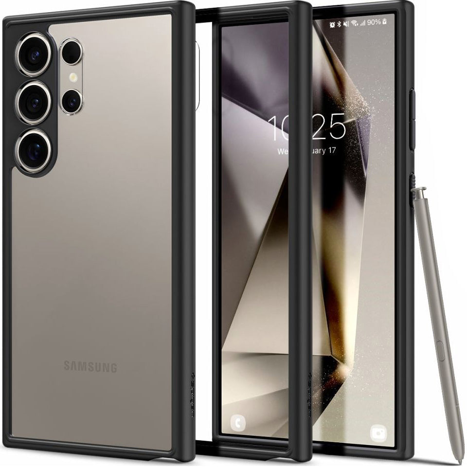 Schutzhülle für Galaxy S24 Ultra, Spigen Ultra Hybrid, Transparent-Schwarz