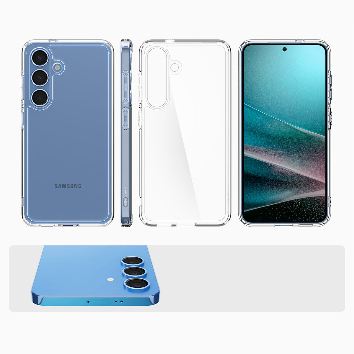 Handyhülle für Galaxy S25, Spigen Ultra Hybrid, Transparent