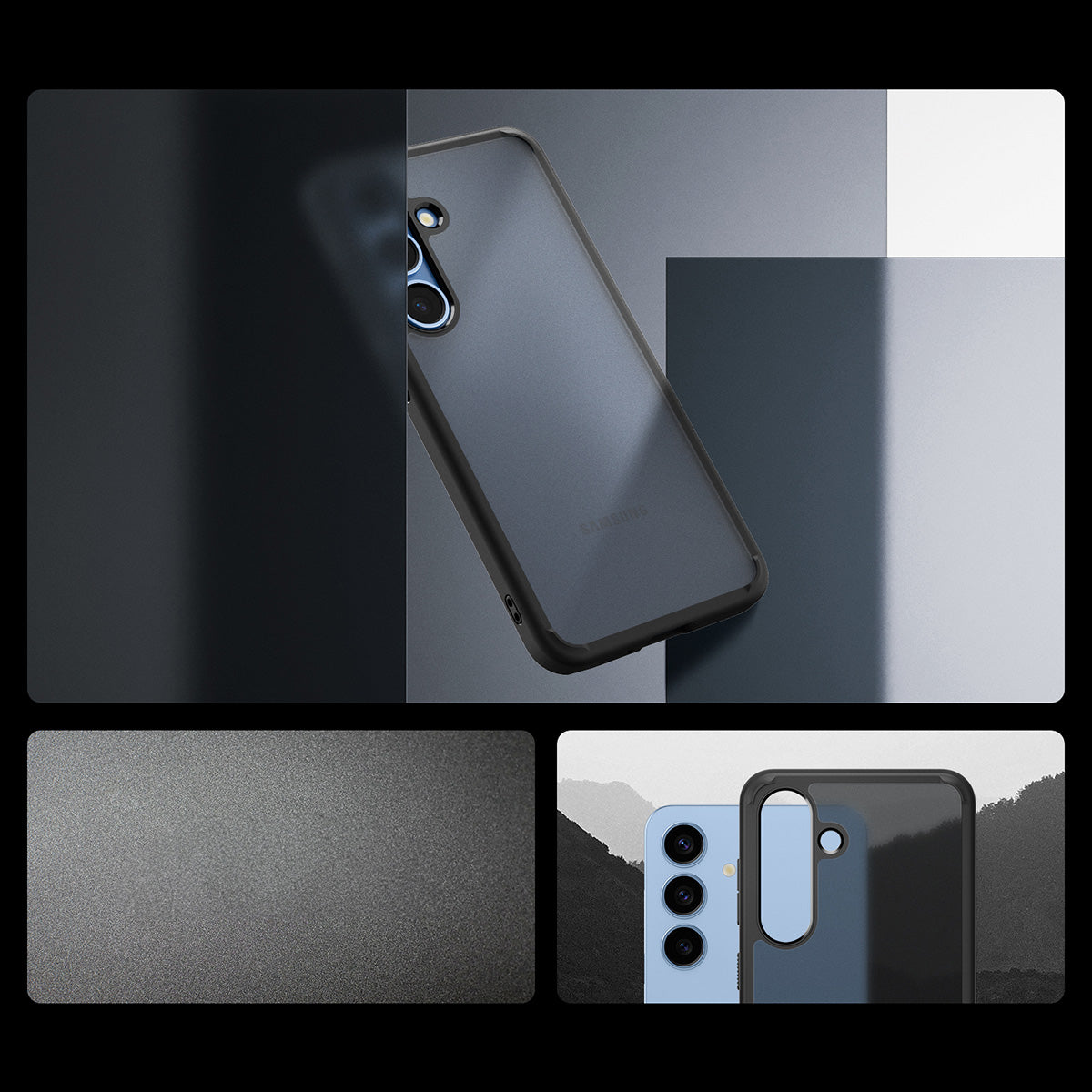 Handyhülle für Galaxy S25, Spigen Ultra Hybrid, Durchscheinend-Schwarz