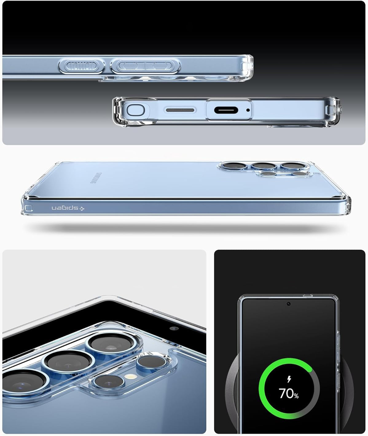 Handyhülle für Galaxy S25 Ultra, Spigen Ultra Hybrid, Transparent