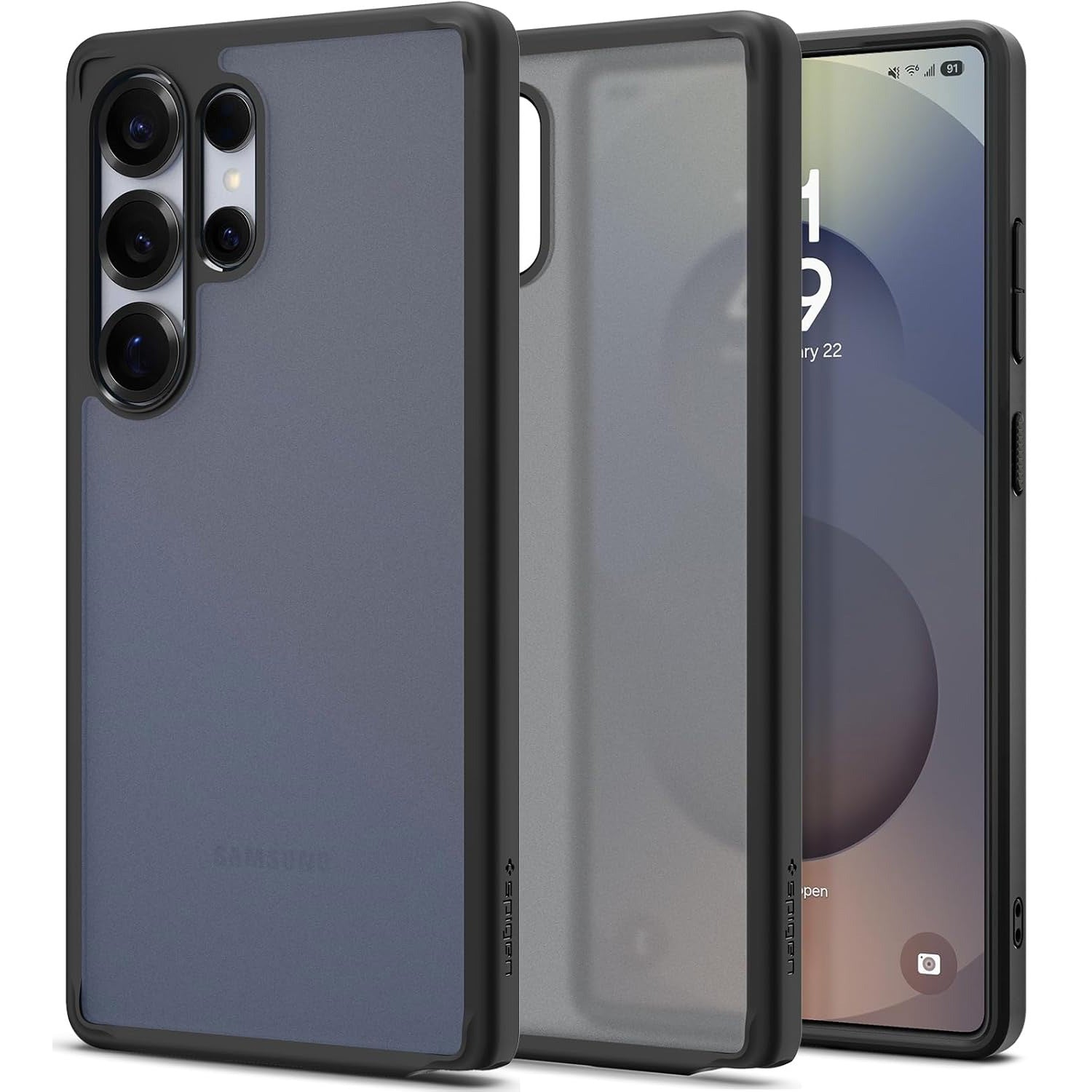 Handyhülle für Galaxy S25 Ultra, Spigen Ultra Hybrid, Durchscheinend-Schwarz