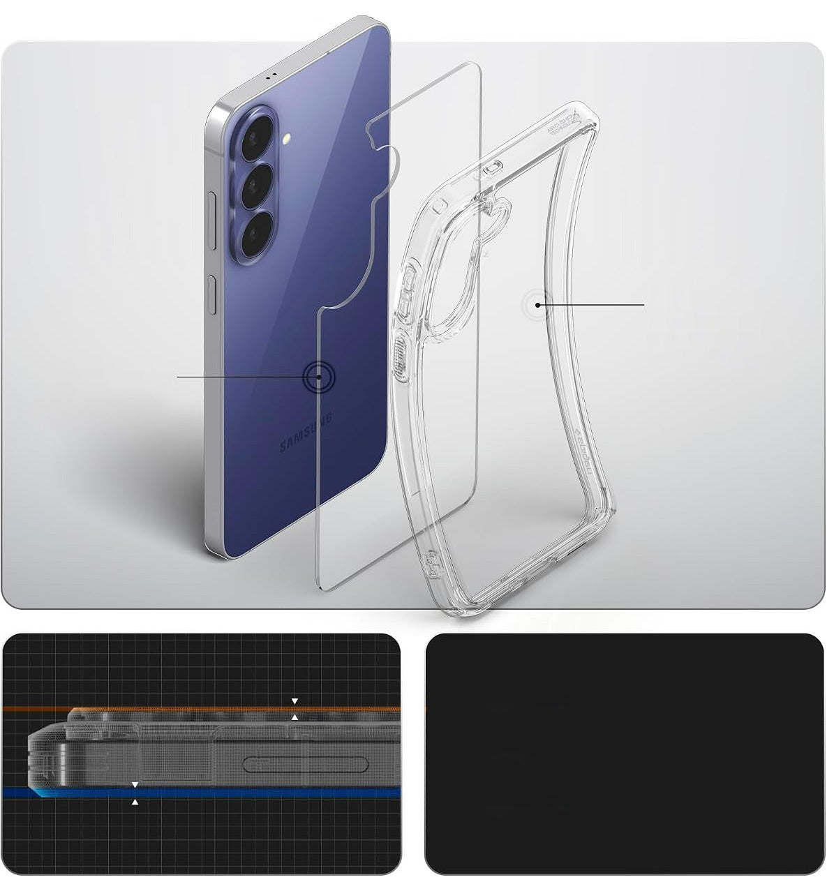 Handyhülle für Galaxy S26 FE, Spigen Ultra Hybrid, Transparent