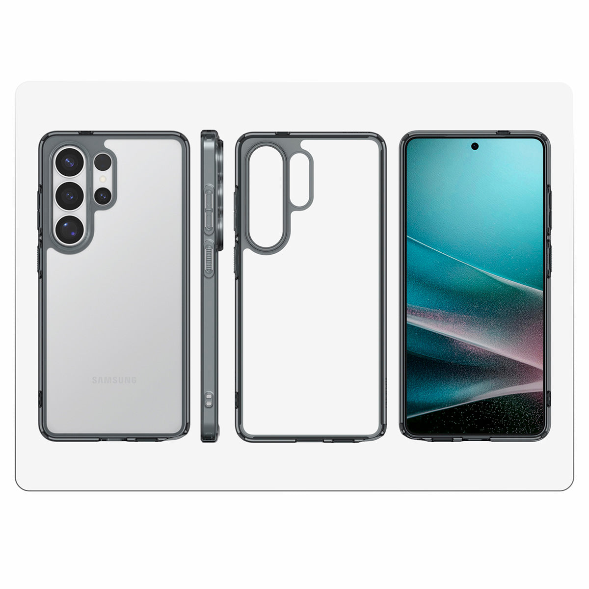 Handyhülle für Galaxy S26 Ultra, Spigen Ultra Hybrid, Transparent-Rauchfarben