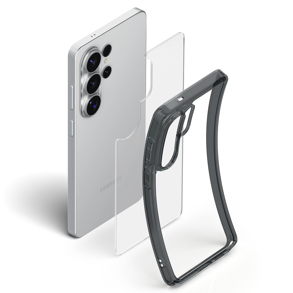 Handyhülle für Galaxy S26 Ultra, Spigen Ultra Hybrid, Transparent-Rauchfarben