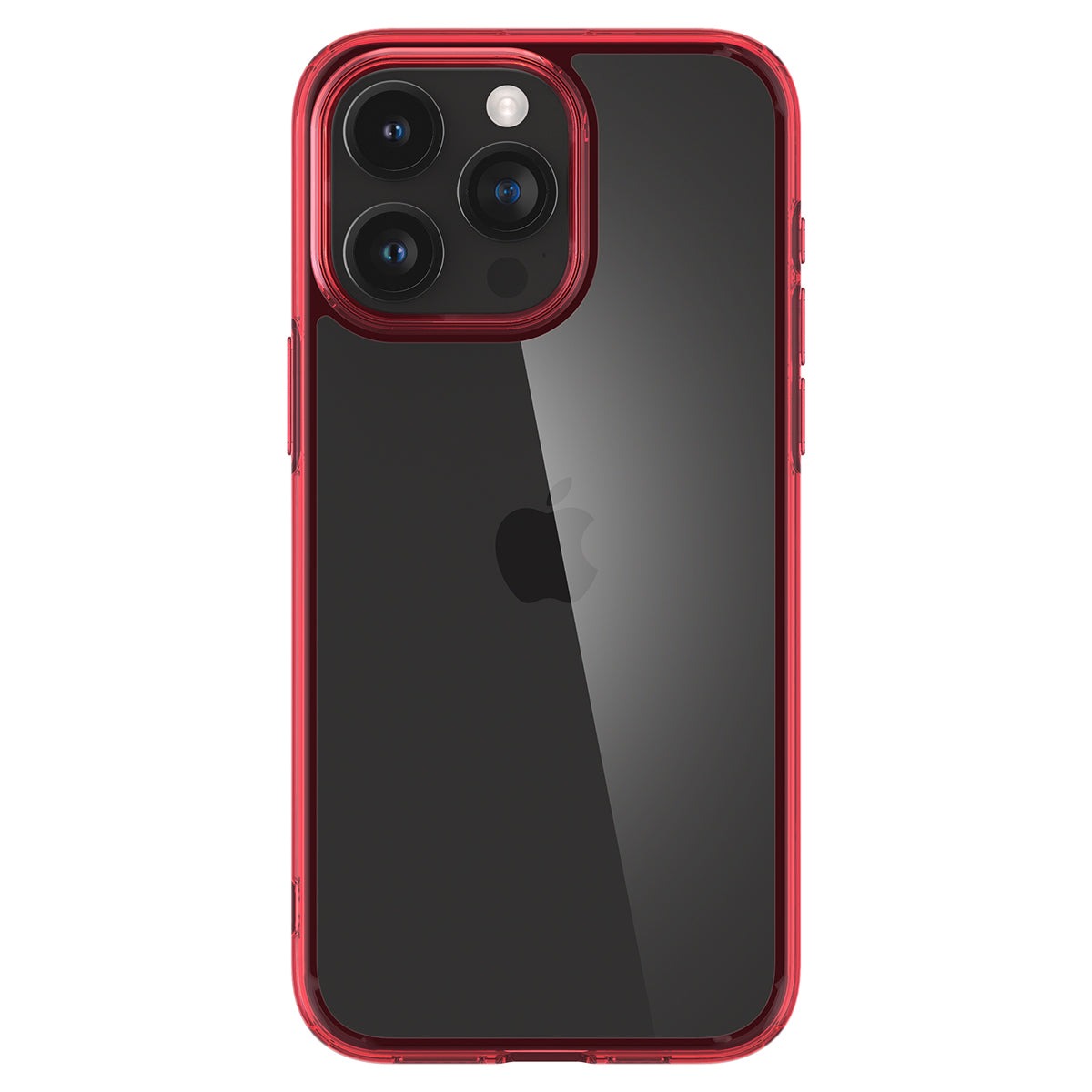 Schutzhülle Spigen Ultra Hybrid für Apple iPhone 15 Pro, Transparent-Rot