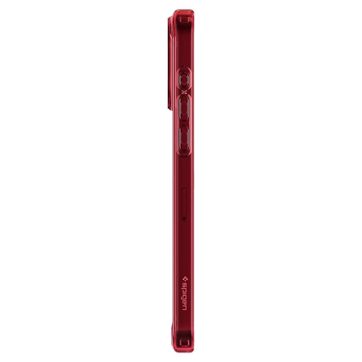 Schutzhülle Spigen Ultra Hybrid für Apple iPhone 15 Pro, Transparent-Rot