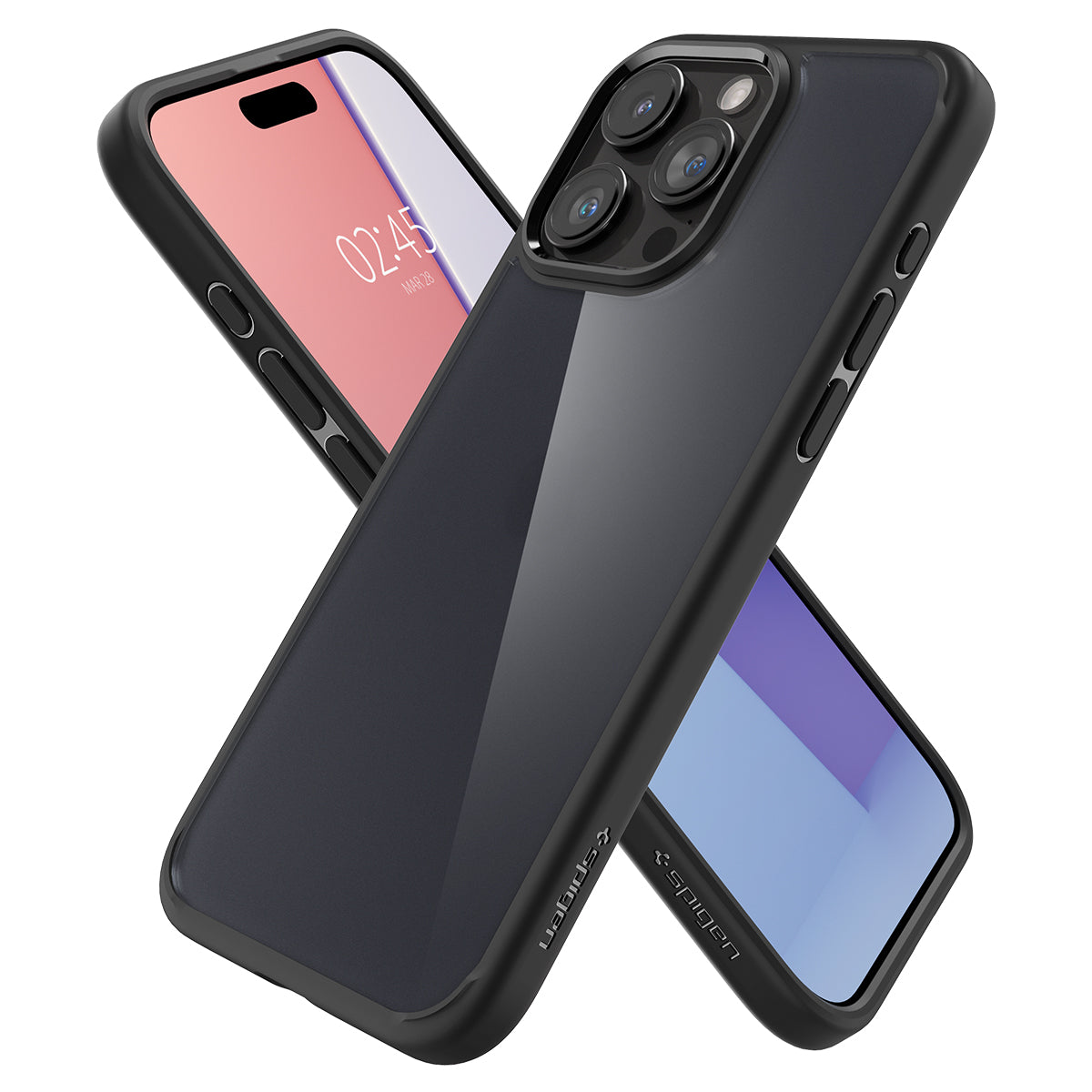 Schutzhülle Spigen Ultra Hybrid für Apple iPhone 15 Pro, Durchscheinend-Schwarz