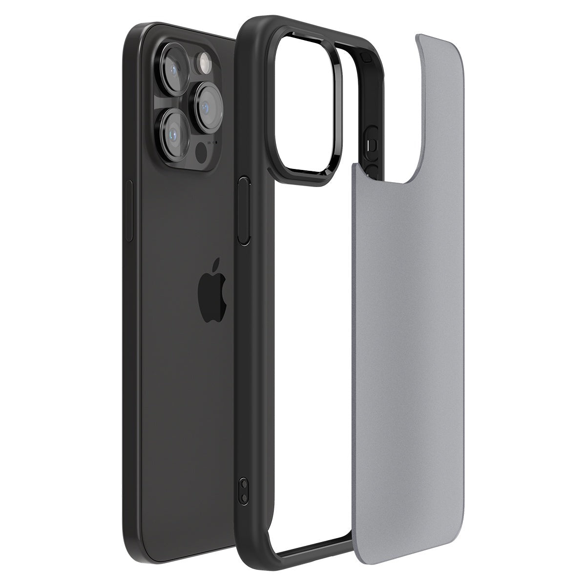 Schutzhülle Spigen Ultra Hybrid für Apple iPhone 15 Pro Max, Durchscheinend-Schwarz
