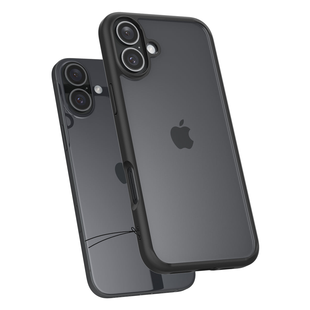 Handyhülle für iPhone 16, Spigen Ultra Hybrid, Transparent-Schwarz