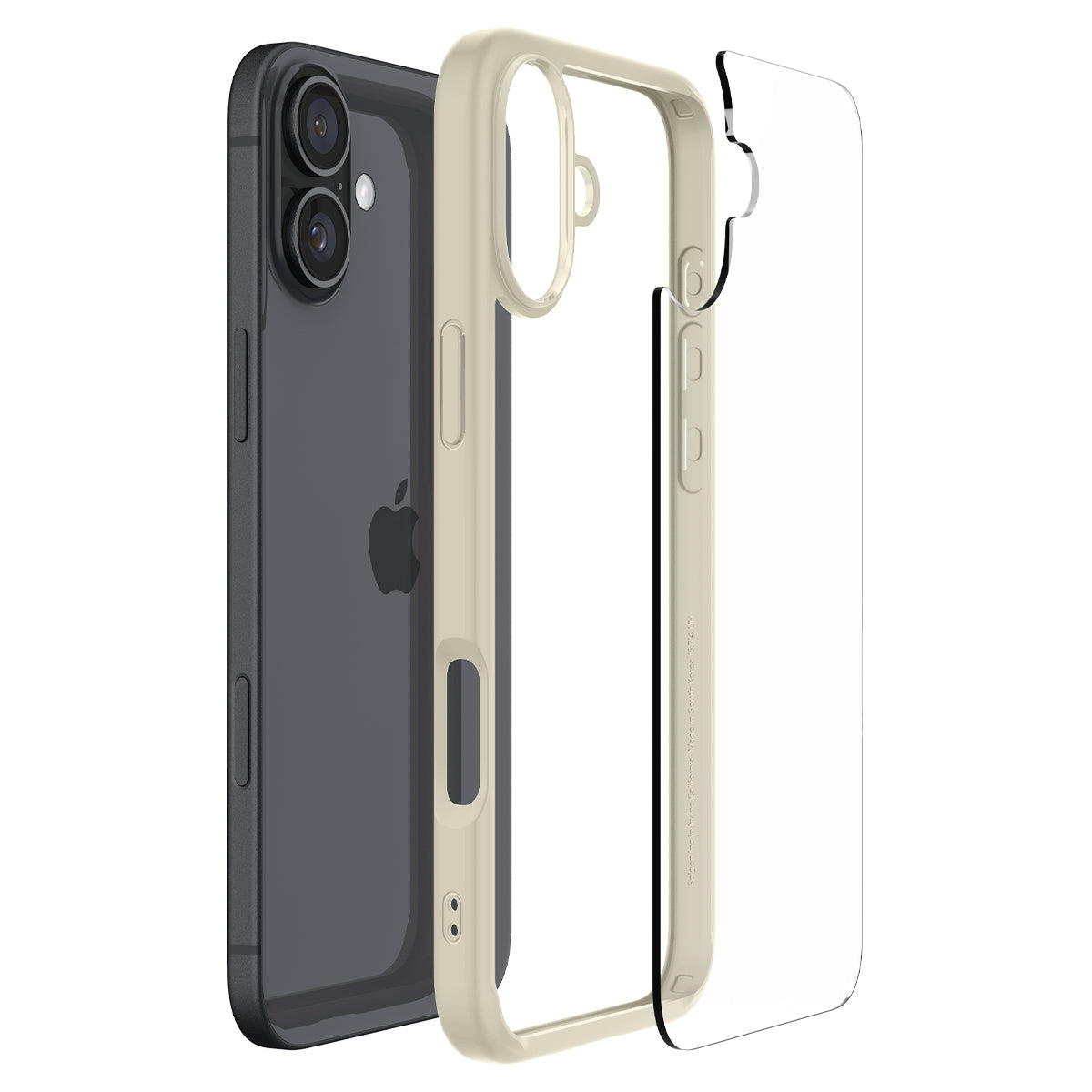 Handyhülle für iPhone 16 Plus, Spigen Ultra Hybrid, Transparent-Beige