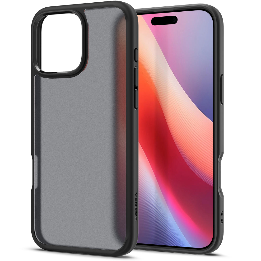 Handyhülle für iPhone 16 Pro, Spigen Ultra Hybrid, Durchscheinend-Schwarz