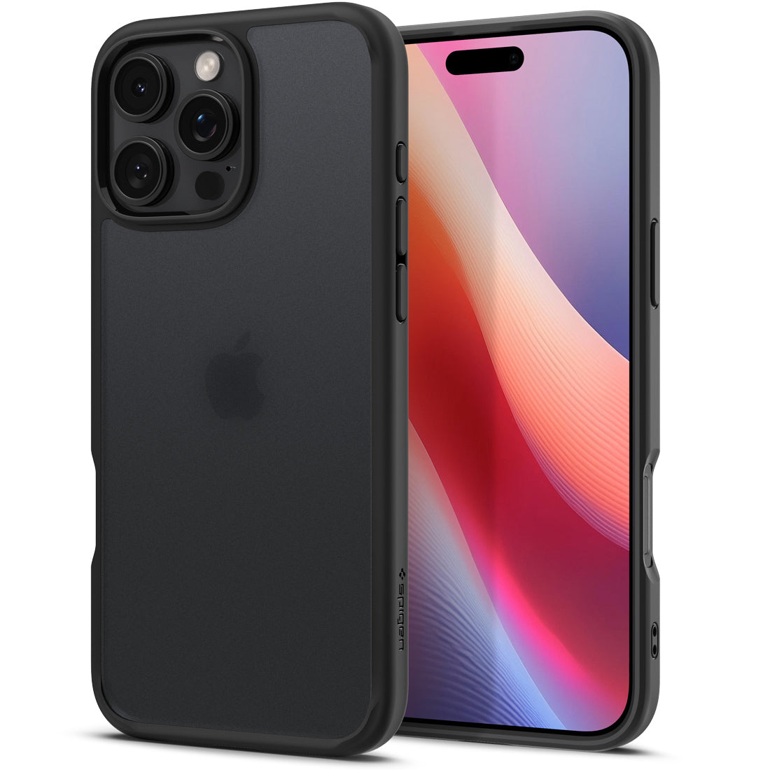 Handyhülle für iPhone 16 Pro, Spigen Ultra Hybrid, Durchscheinend-Schwarz