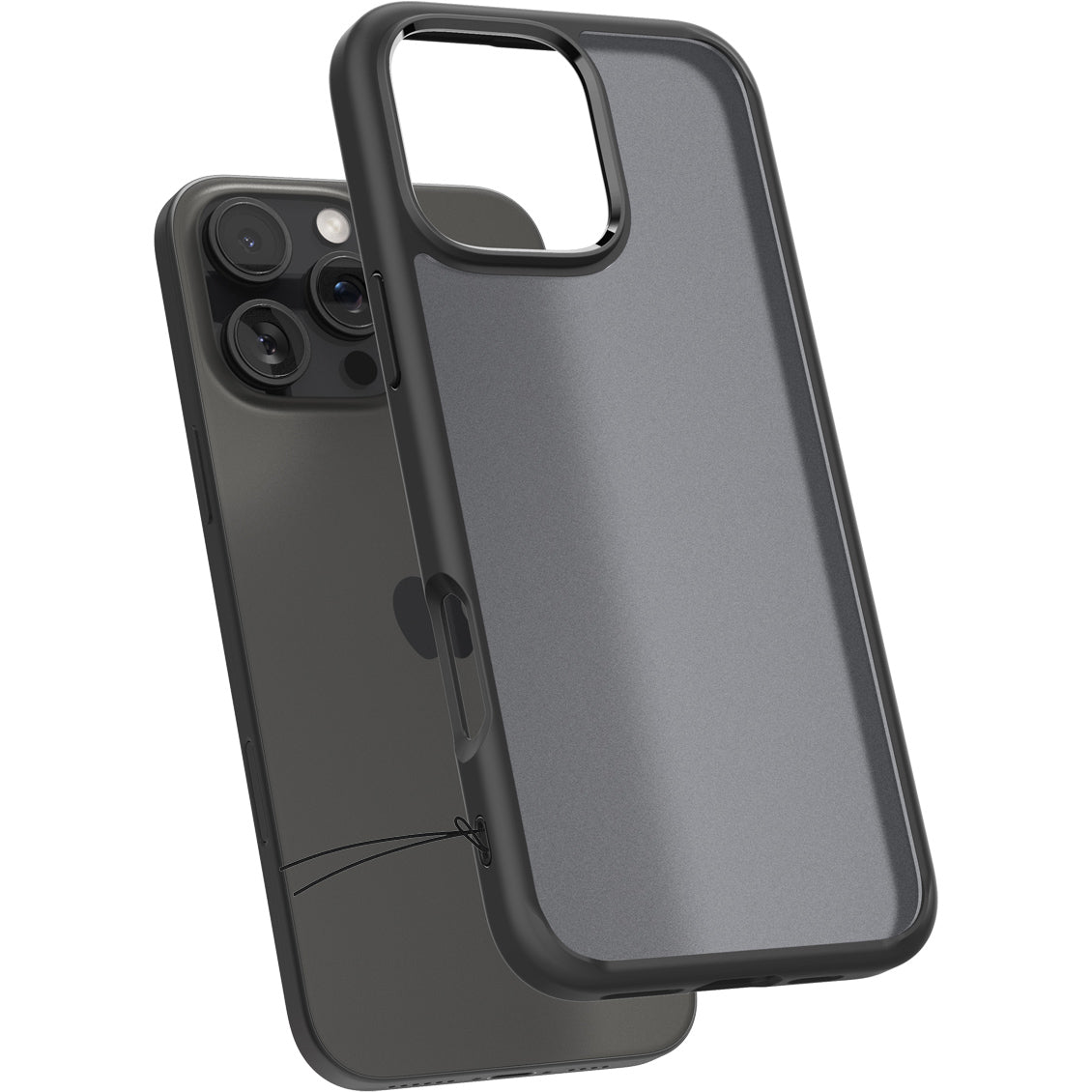 Handyhülle für iPhone 16 Pro, Spigen Ultra Hybrid, Durchscheinend-Schwarz