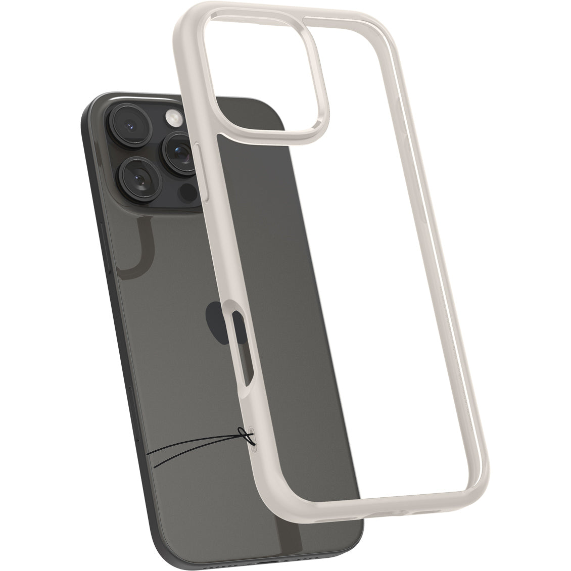 Handyhülle für iPhone 16 Pro, Spigen Ultra Hybrid, Transparent-Beige