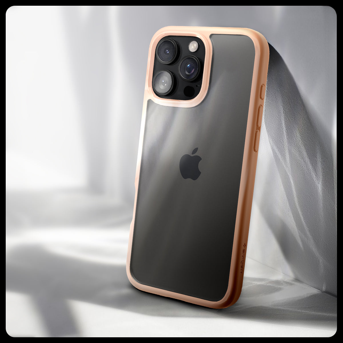 Handyhülle für iPhone 16 Pro, Spigen Ultra Hybrid, Transparent-Rosa