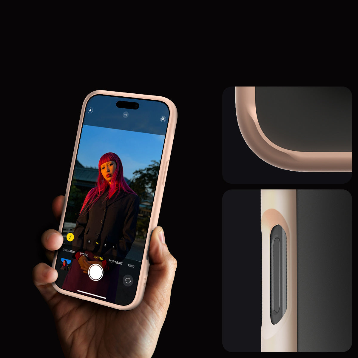 Handyhülle für iPhone 16 Pro, Spigen Ultra Hybrid, Transparent-Rosa
