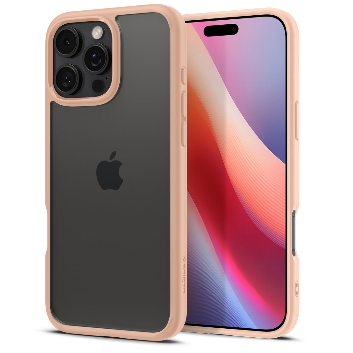 Handyhülle für iPhone 16 Pro, Spigen Ultra Hybrid, Transparent-Rosa