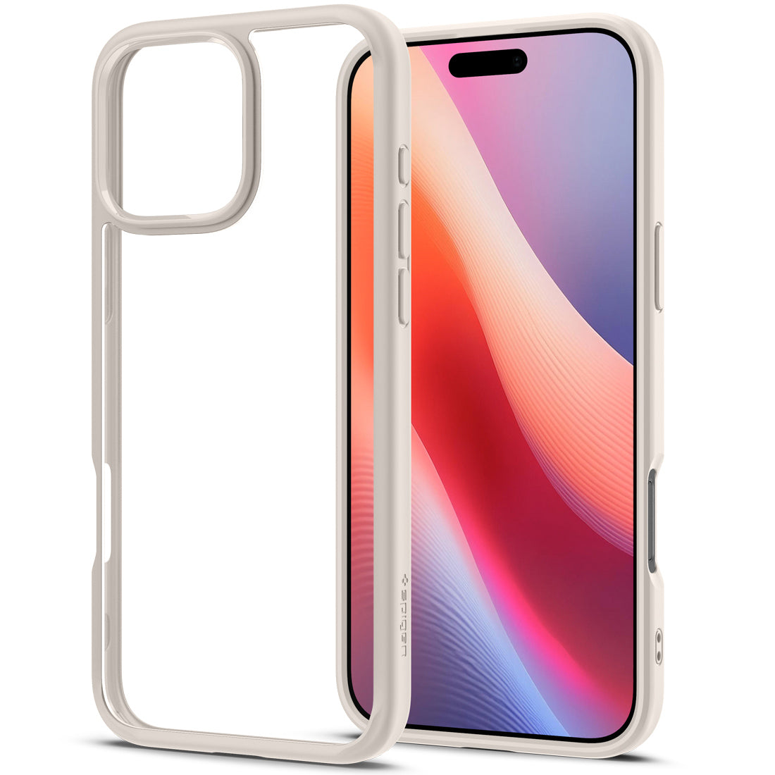 Handyhülle für iPhone 16 Pro Max, Spigen Ultra Hybrid, Transparent-Beige