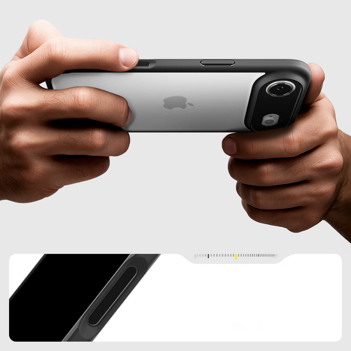Handyhülle für iPhone Air, Spigen Ultra Hybrid, Transparent-Schwarz