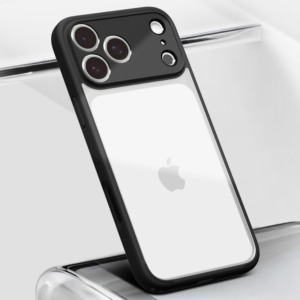 Handyhülle für iPhone 17 Pro, Spigen Ultra Hybrid, Transparent-Schwarz