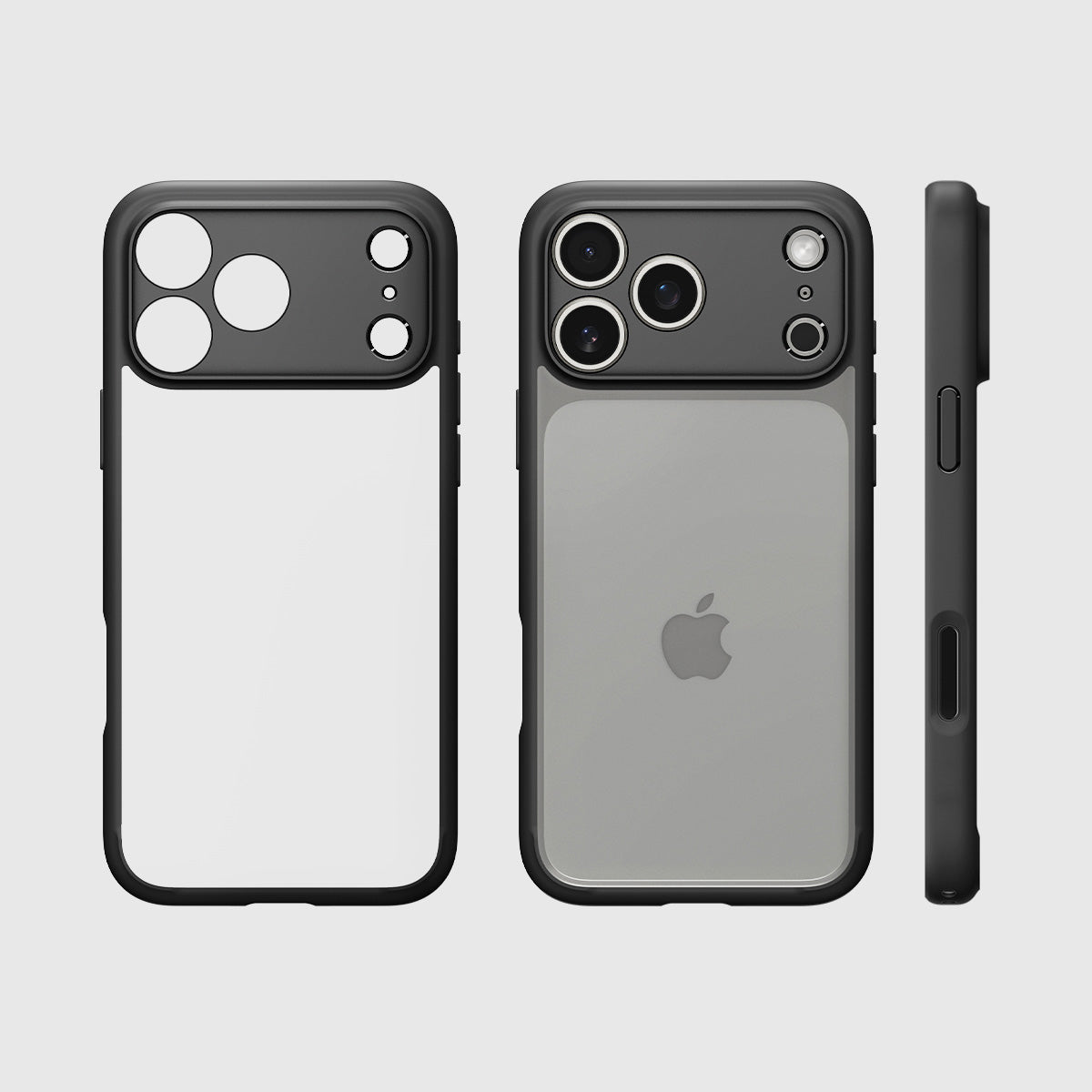 Handyhülle für iPhone 17 Pro, Spigen Ultra Hybrid, Transparent-Schwarz