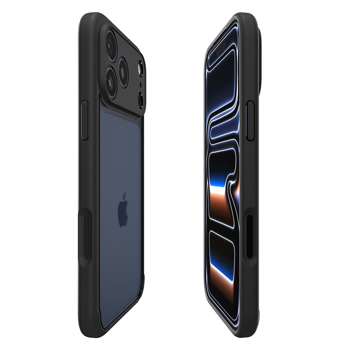 Handyhülle für iPhone 17 Pro, Spigen Ultra Hybrid, Transparent-Schwarz