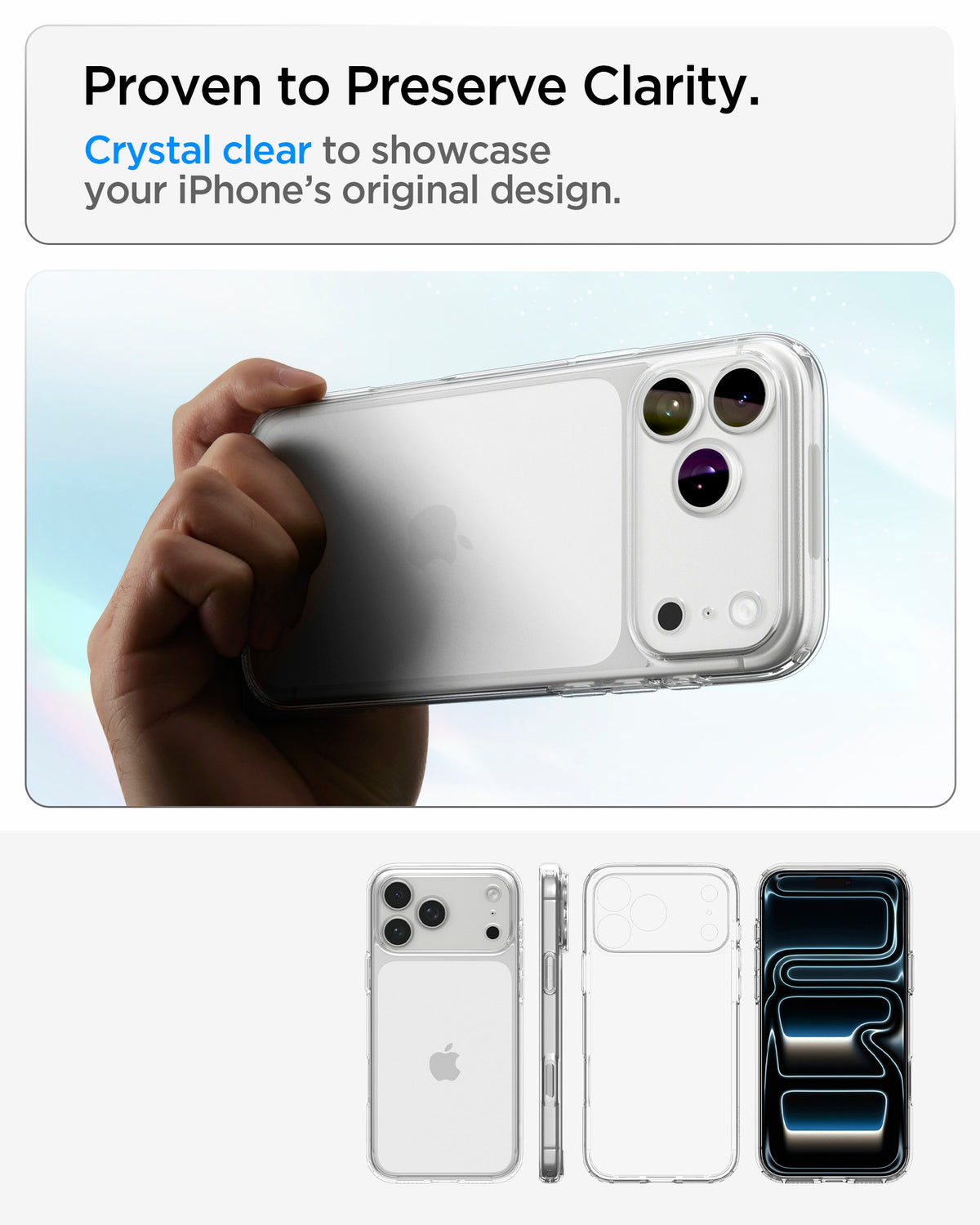 Handyhülle für iPhone 18 Pro, Spigen Ultra Hybrid, Transparent (6/13)
