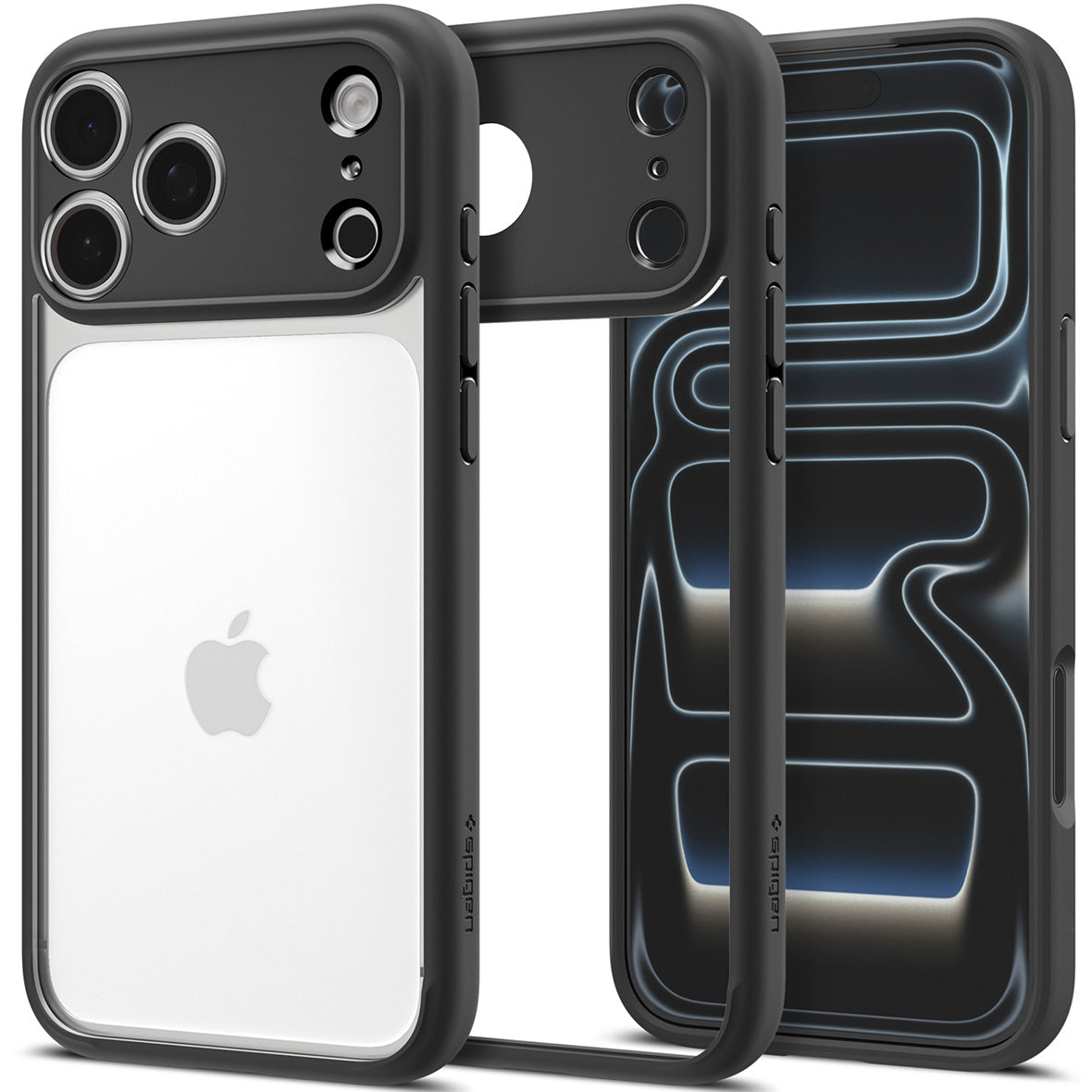 Handyhülle für iPhone 18 Pro Max, Spigen Ultra Hybrid, Transparent-Schwarz (1/13)
