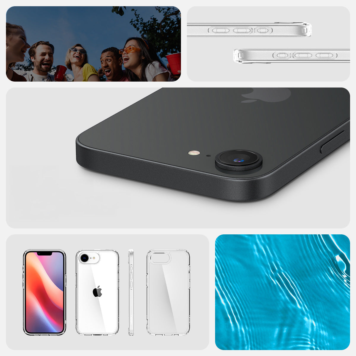 Handyhülle für iPhone 17e / 16e, Spigen Ultra Hybrid, Transparent