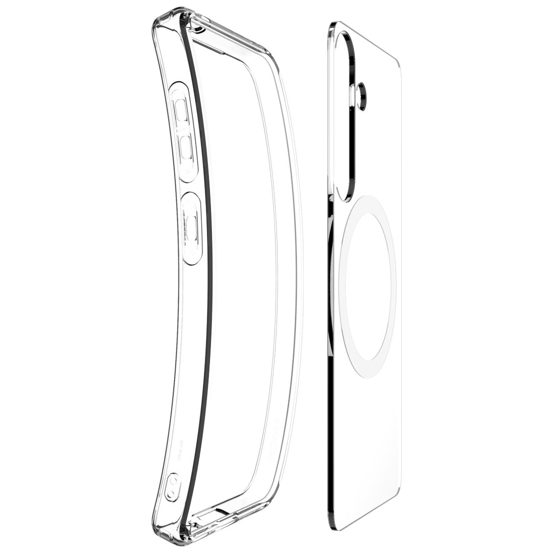 Handyhülle für Galaxy S25, Spigen Ultra Hybrid Mag mit MagSafe, Transparent-Weiß