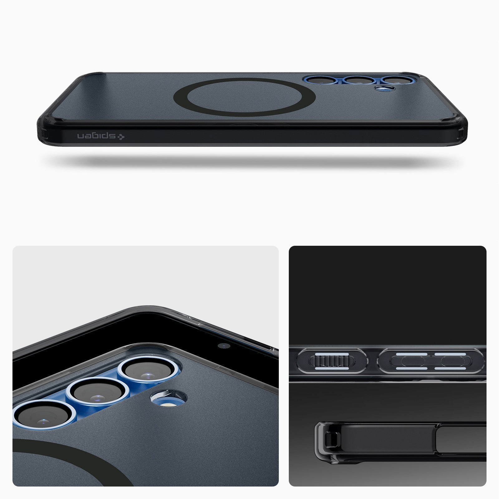 Handyhülle für Galaxy S25, Spigen Ultra Hybrid Mag mit MagSafe, Durchscheinend-Schwarz