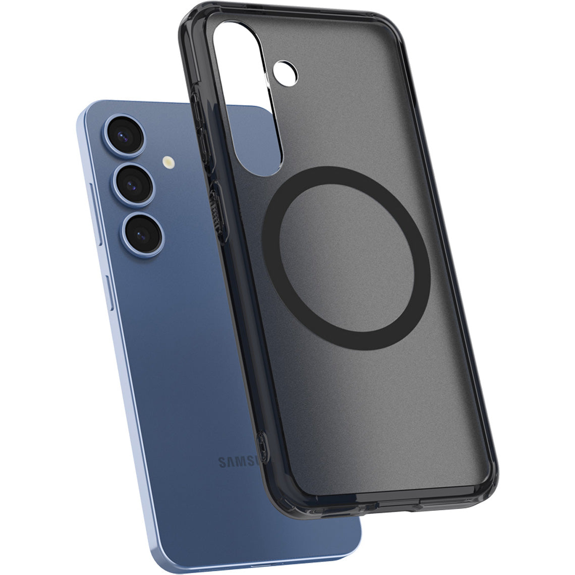 Handyhülle für Galaxy S25, Spigen Ultra Hybrid Mag mit MagSafe, Durchscheinend-Schwarz