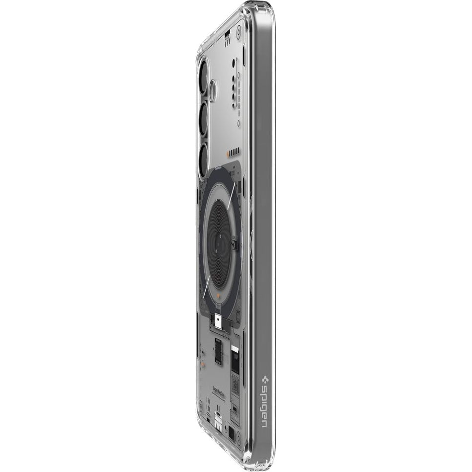 Handyhülle für Galaxy S25, Spigen Ultra Hybrid Mag mit MagSafe, Transparent-Gemustert (Neo One)