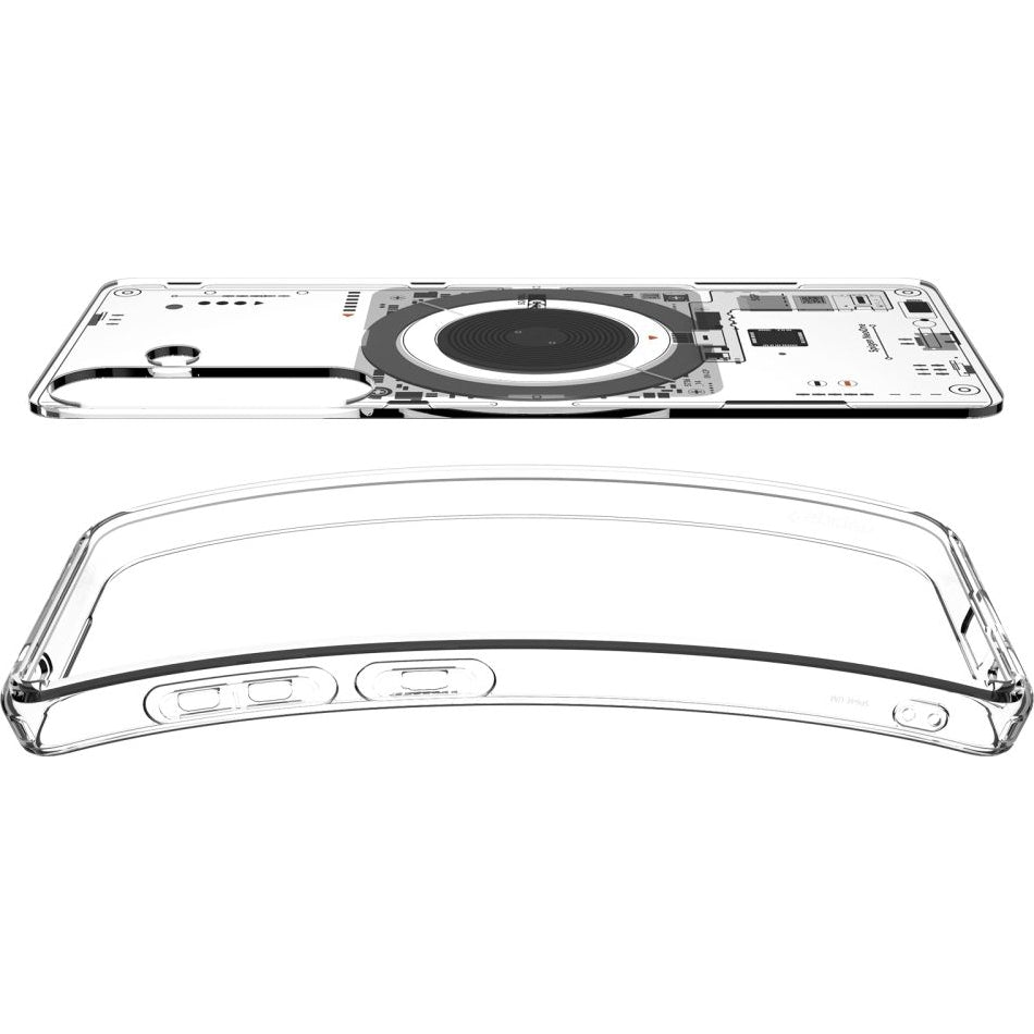 Handyhülle für Galaxy S25, Spigen Ultra Hybrid Mag mit MagSafe, Transparent-Gemustert (Neo One)